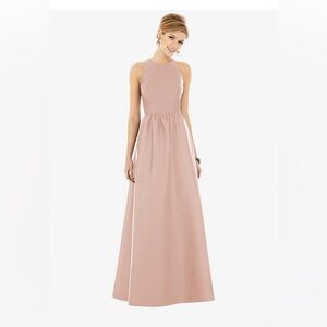 Alfred Sung blush bridesmaid dress (style D707)